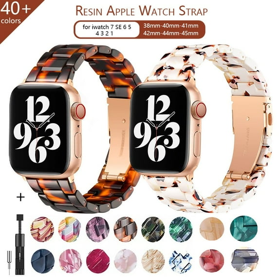 Resin Lightweight Replacement Band for Apple Watch 40mm 44mm 38mm 42mm 41mm 45mm Series SE 7 6 5 4 3 2 1 iWatch band Wristband Bracelet Strap for Women Men