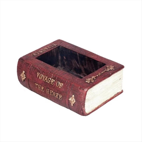 Resin Literary Book Floral Vase Simulation Flower Pot for Garden Landscape Living Room Decorative Planter