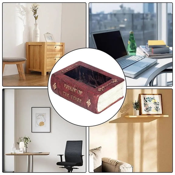Resin Literary Book Floral Vase Simulation Flower Pot for Garden Landscape Living Room Decorative Planter