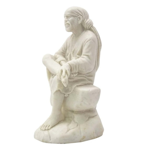 Resin Lord Sai Baba Statue Car Dashboard Decor Indian Religious Figurine