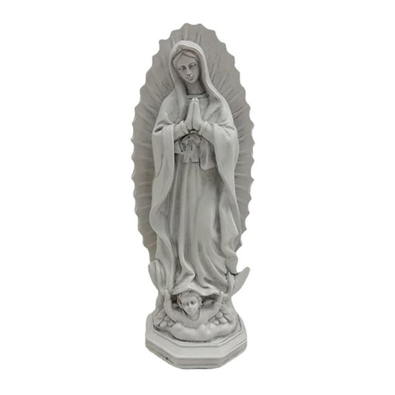Resin Mary Statue Figure Sculpture Handmade Religious Collection for Outdoor Wedding gift for garden Tabletop Decoration , grey