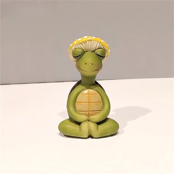 Resin Meditating Turtle Statue, Interior Space Decor, Zen Animal Figurine for Home Office Shelf and Tabletop Display