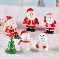 Resin Mini Christmas Santa Claus Tree Snowman Figurine DIY Fairy Garden Decor