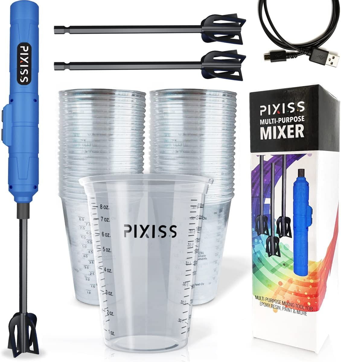 Resin Mixer Bundle Mixer and Cups Bundle Rechargeable and Easy to Use