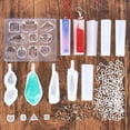 thumbnail image 1 of Resin Mold Kit 125-Piece DIY Jewelry Making Set with 15 Crystal Molds 10 Bail Pendants 100 Jump Rings Silicone Molds for Earrings Necklaces Keychains, 1 of 8
