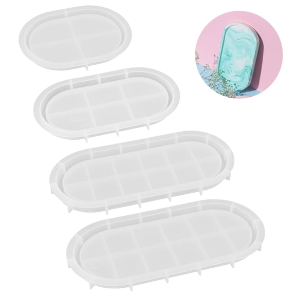 Resin Molds, EEEkit 4pcs Silicone Resin Casting DIY Making Kit for Tray