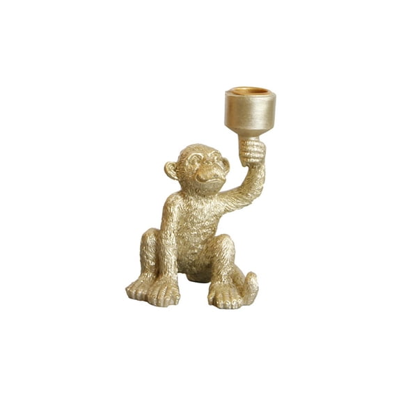 Resin Monkey Shaped Candle Holder for Tabletop Decor - Unique Long Candle Display for Festive and Everyday Settings