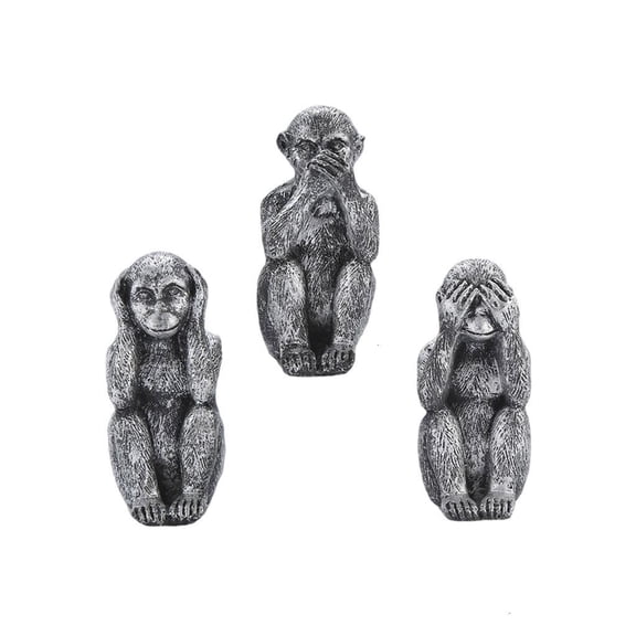 Resin Monkey Statues 3PCS See No Hear No Speak No Evil Home Decoration for Art Lover and Office Decoration