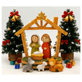 thumbnail image 1 of Resin Nativity Scene Figurine – Cute Holy Family with Baby Jesus, Mary, Joseph, Stable and Animals – Christmas Tabletop Decoration, Christian Home Decor – 6”, 1 of 11
