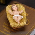 thumbnail image 1 of Resin Nativity Scene Ornament with Manger Design, Christmas Creche Decor for Home and Church, Religious Holiday Decoration for Festive Tabletop Displays(Yellow,A), 1 of 6