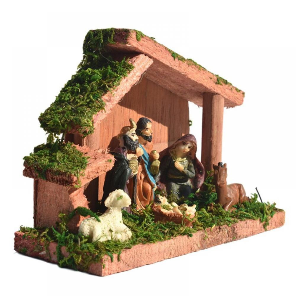 Resin Nativity Set with Figures and Stable