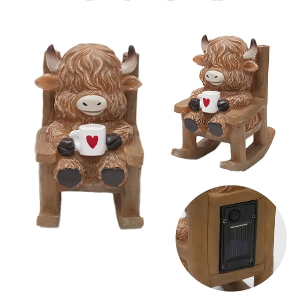 Resin Night Light Cow Night Light Waterproof LED Desk Lamp Highland Cattle Animal Shape Night Light with USB Cord Warm White Light for Bedroom Living Room Desk Decor Gift Idea