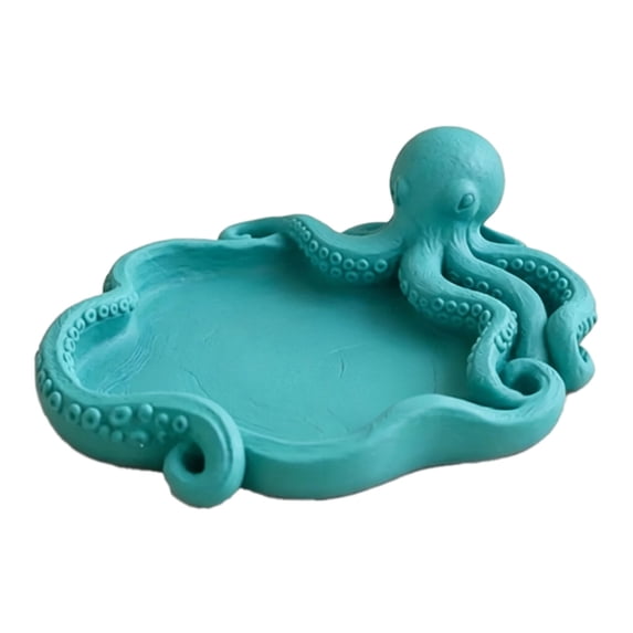 Resin Octopus Trinket Tray Jewelry Storage Dish Compact Vanity Organizer for Entryway Key Coin Desktop Decor