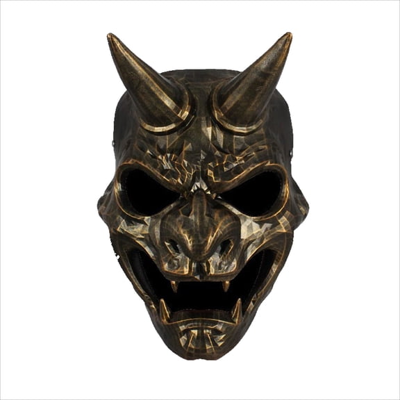 Resin Oni Mask,Japanese Warrior Masks,Halloween Samurai Headgear Costume for Role-Play Party,Christmas,Masquerade