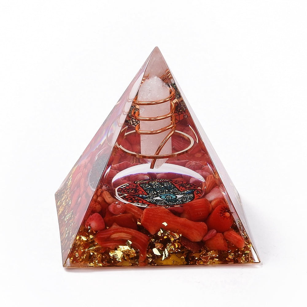 Resin Orgonite Pyramid Home Display Decorations with Natural Gemstone ...