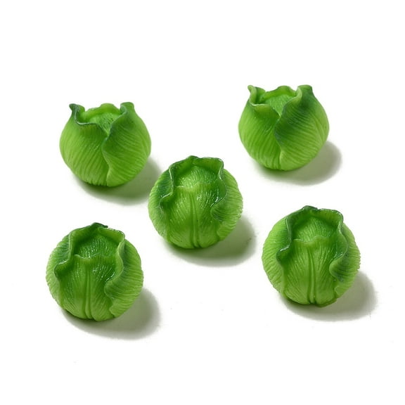 Resin Ornaments Imitation Vegetable for Home Office Desktop Decoration Cabbage 19x17mm