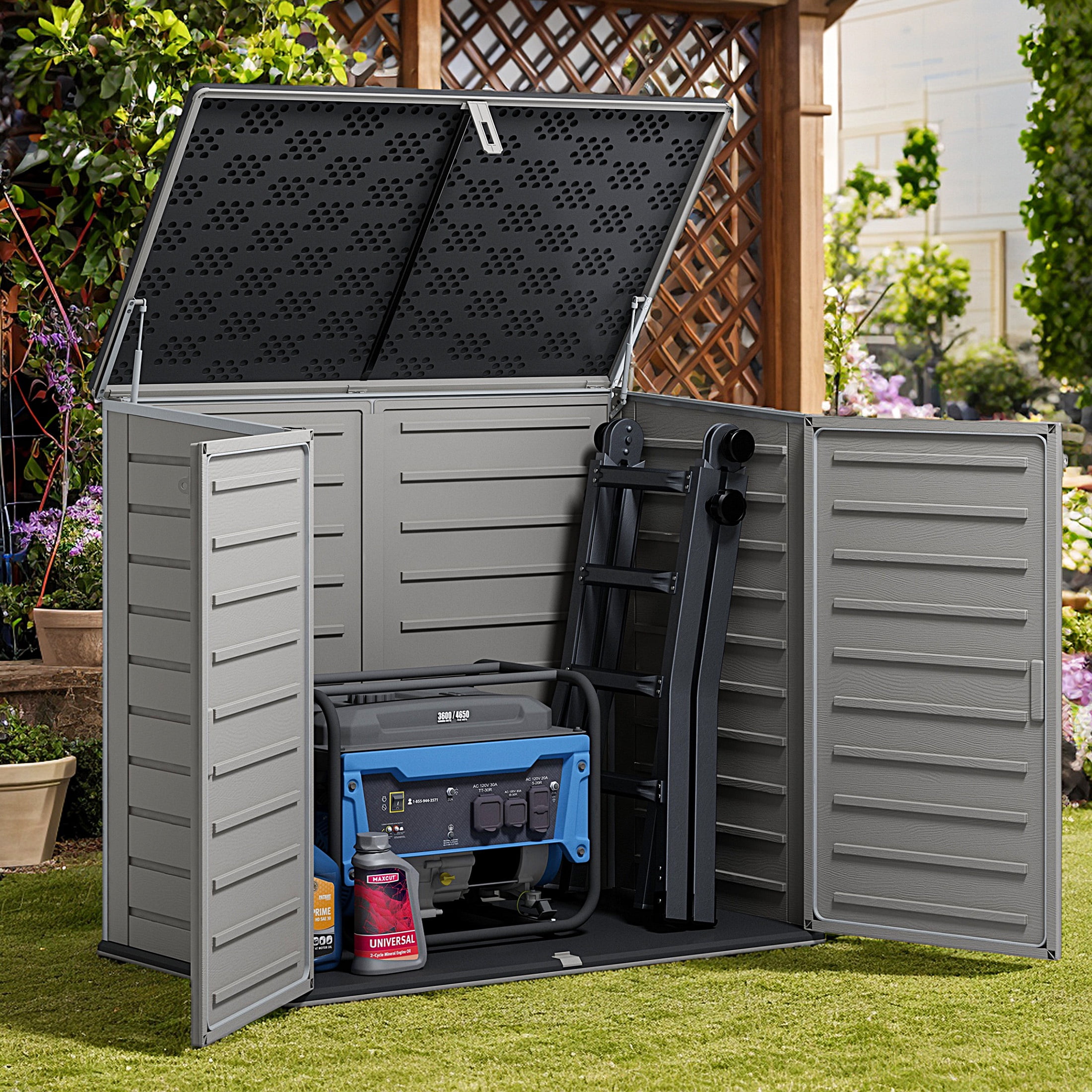 ZYJOYY x ft Outdoor Storage Cabinet, 290 Gallon Waterproof