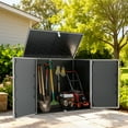 thumbnail image 1 of Resin Outdoor Storage Shed, 51 Cu Ft Waterproof Storage Box, Multi-Purpose Storage Cabinet for Garden Accessories, Bikes, Carbage, Lockable, Hinged Lid - Gray, 1 of 8
