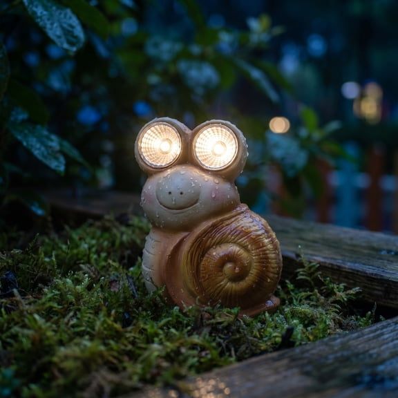 Resin Outdoor Table Lamp, Waterproof Solar Resin Night Light for Garden Patio Yard, Decorative Resin Landscape Lighting for Outdoor Ambiance