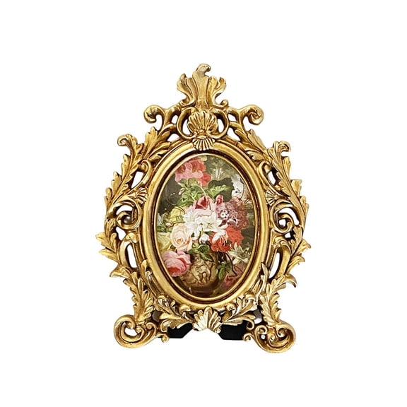 Resin Oval Photo Frame Desktop Picture Frame for Home Living Room Decoration