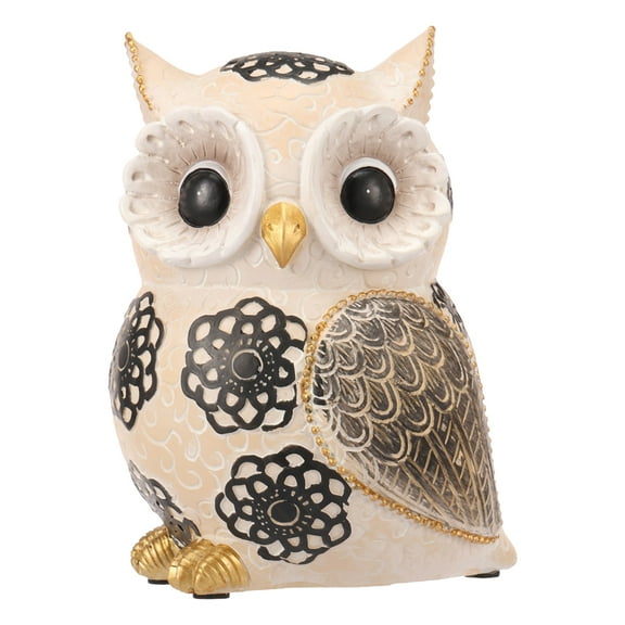 Resin Owl Figurine Home Decor Decorative Owl Statue Small Bird Figurine for Bookshelf Bedroom Living Room Office Table Decor