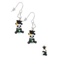 thumbnail image 1 of Resin Panda Bear Graduate Heart French Earrings, 1 of 1