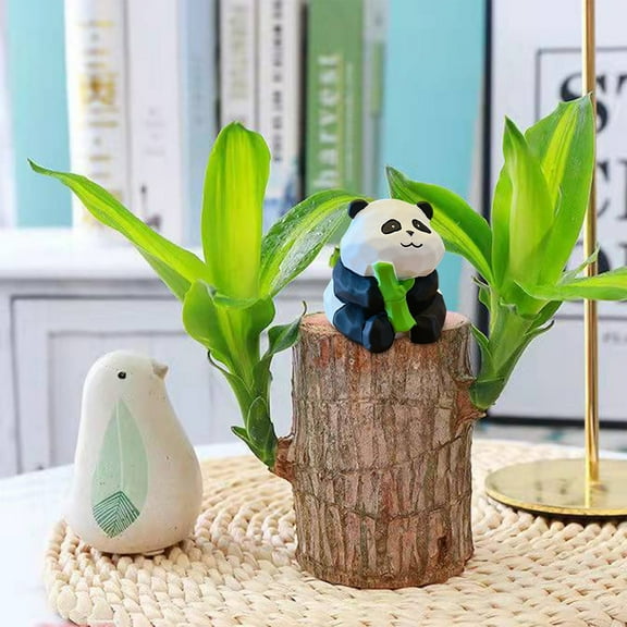 Small Resin Panda Figurines,Mini Figurine Cute Panda Resin Desktop Ornament Decor Figurine Home Living Room Birthday Collectible Animal Sculpture Brazilians Wood Accessories Sculpture