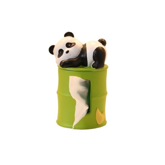 Resin Panda Tissue Box Holder Chinese Style Napkin Dispenser for Desktop Countertop Decoration