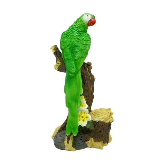 Resin Parrot Figurines, Bird Figurines Landscape Ornament, Outdoor Bird Model Parrot Statue Decoration for Balcony, Yard, Outdoor