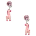 thumbnail image 1 of Delight Jewelry Resin Pink Geronimo the Giraffe Pink Crystal Clip on Earrings, 1 of 5