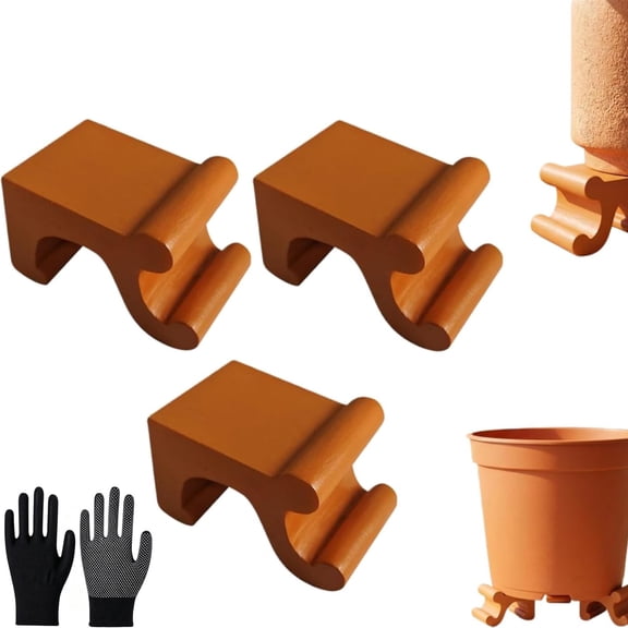 Resin Plant Risers (3 pcs) - Heavy Duty Pot Feet for Indoor & Outdoor Planters, Weatherproof Flower Pot Stand 3pcs