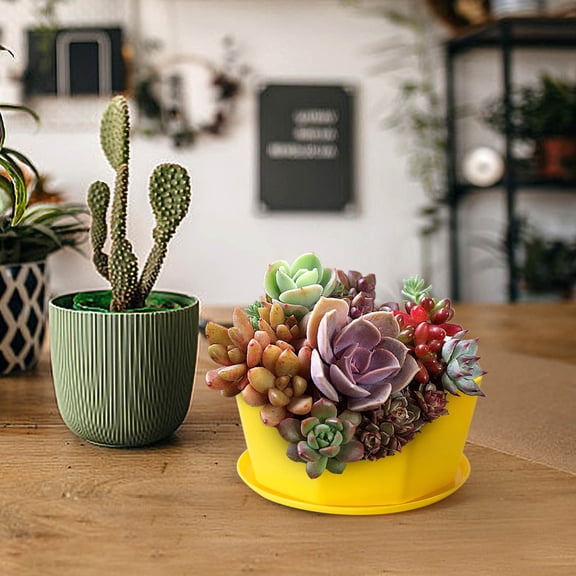 Resin Plastic Fleshy Flower Pot Balcony Potted Green Radish Plant Imitation Ceramic With Bottom Support Thickened Big Indoor Outdoor Outdoor Garden Yard Patio Lawn Farm Use