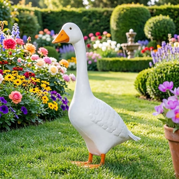 Resin Porch Goose Statue Outdoor Yard Garden Decor Weather Resistant Farmhouse Vintage Style Halloween Porch Decor Multiple Designs Available