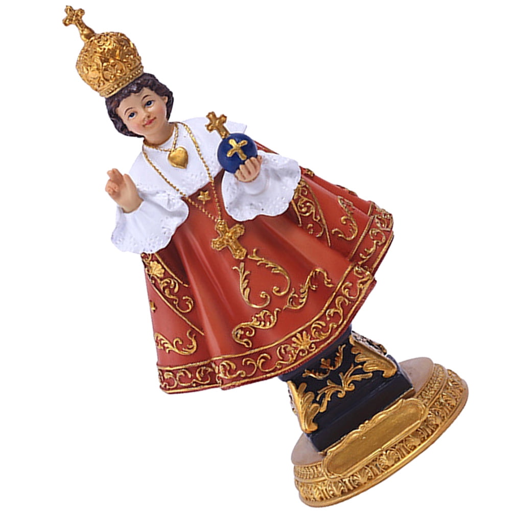 Resin Prague Infant Jesus Figurine Desktop Baby Jesus Art Sculpture god Figure Statue