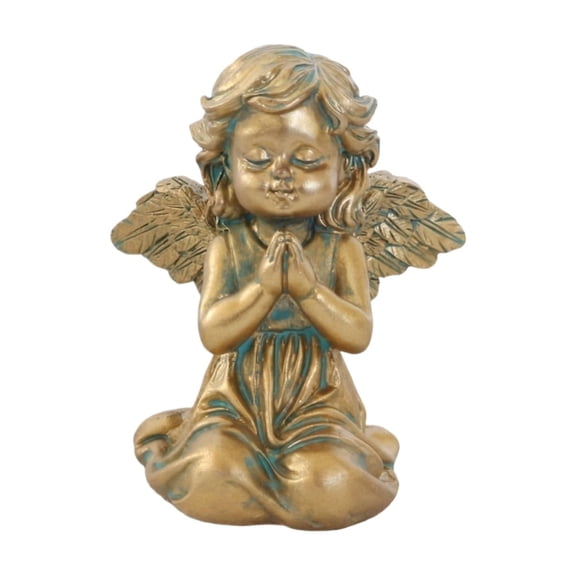 Resin Praying Angel Figurine Vintage Style Kneeling Angel Statue for Garden Micro Landscape Home Indoor Outdoor Decoration
