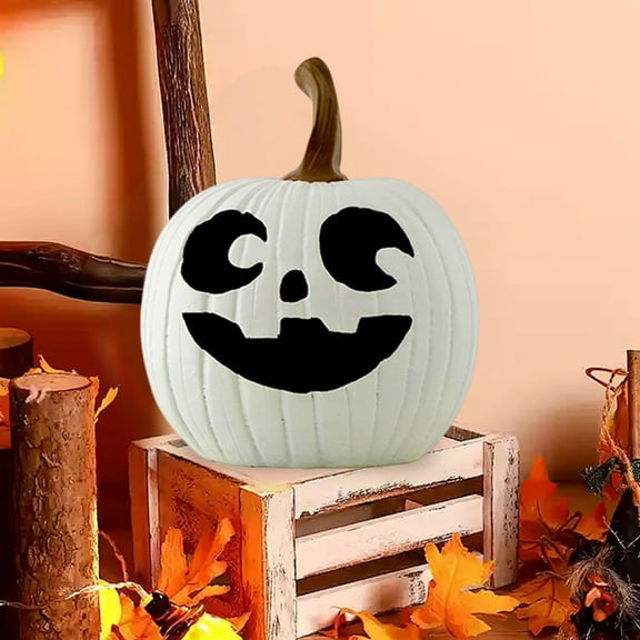 Resin Pumpkin Decorations for Fall Halloween Thanksgiving Tabletop Centerpiece Shelf Décor, Classic Seasonal Pumpkin Ornaments for Home Party Wedding Festival Autumn Harvest Decorative Accents