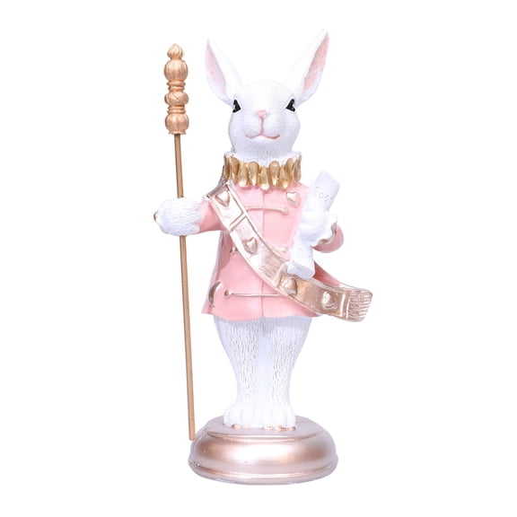 Resin Rabbit Figurines for Easter Home Decor, Bunny Tabletop Ornaments for Spring Holiday, 7-Inch Sculpture, Gift Idea