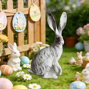 Resin Rabbit Planter For Outdoor Garden Countryside Farmhouse Flower Vase Decor
