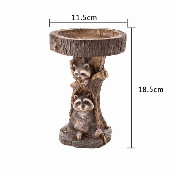 Resin Raccoon Birdbath Polyresin Antique Garden Bird Bath For Home Garden Yard