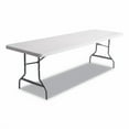 thumbnail image 1 of Resin Rectangular Folding Table, Square Edge, 96w x 30d x 29h, Platinum, 1 of 3