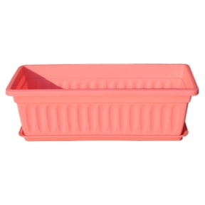 Resin Rectangular Window Trough Box, Binkne Window Box Planter, Long Outdoor Plastic Flower Boxes Vegetable Growing Pots with Tray for Garden Balcony Windowsill