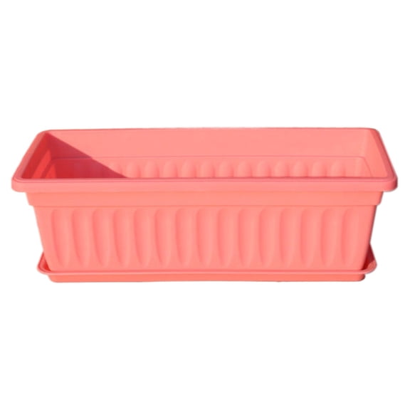Resin Rectangular Window Trough Box, Binkne Window Box Planter, Long Outdoor Plastic Flower Boxes Vegetable Growing Pots with Tray for Garden Balcony Windowsill