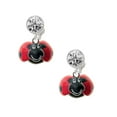 thumbnail image 1 of Resin Red & Black Ladybug Sweetie Clear Crystal Clip On Earrings, 1 of 3