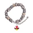 thumbnail image 1 of Resin Red Spotted Mushroom Silver Tone Christian Bead Bracelet, 1 of 4
