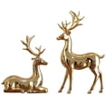 thumbnail image 1 of Resin Reindeer Decor Pair, Standing and Sitting Deer Figurines for New Year Party and Living Room Displays, 1 of 7
