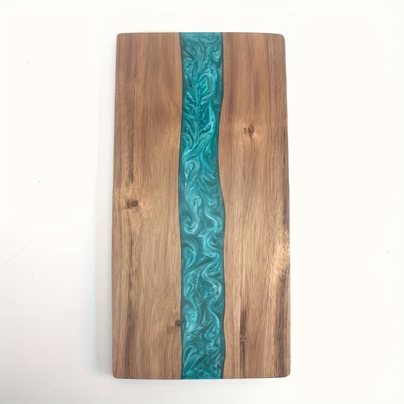 Resin River Pattern Wood Cutting Board, Charcuterie Butcher Block for Meat, Cheese, Bread, Fruits & Veggies, Kitchen Gadget, Ideal for Home Dorm & Valentines Family Gift