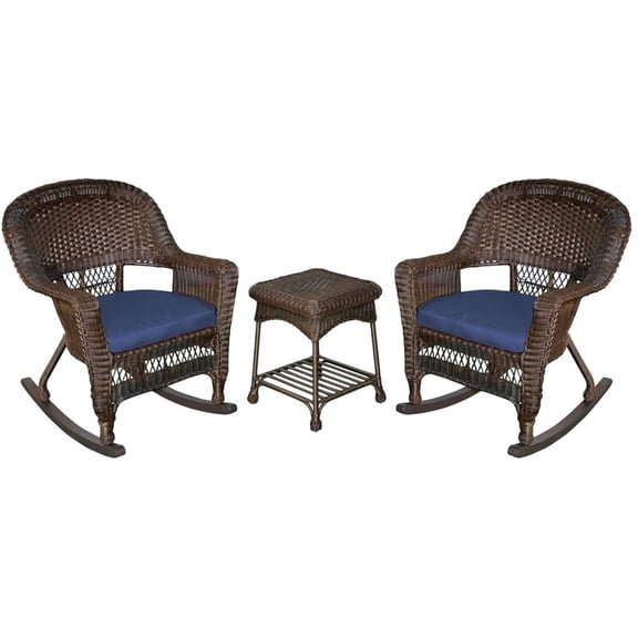 Resin Rocking Chairs Set of 2 - Outdoor Patio Furniture - Honey Finish
