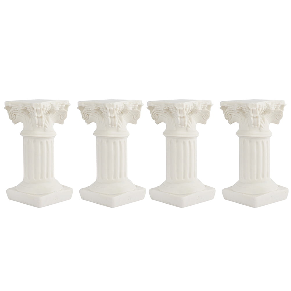 Resin Roman Pillar Candle Holders Fairy Garden Decor
