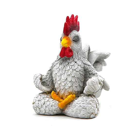 Resin Rooster Figurine Desktop Ornament White Farmhouse Home Decor For Shelf Desk Or Mantelpiece 1 Count