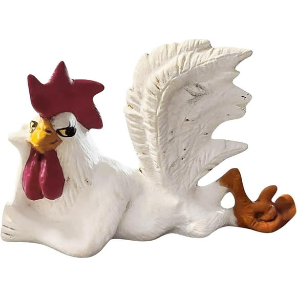 Resin Rooster Statue, Enchanting Posture & Long Eyelashes, Rustic Country Decor, Perfect for Farm Themed Kitchen, Great Housewarming Gift